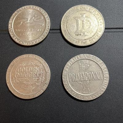 LOT OF 4 LAS VEGAS GAMING TOKENS #5