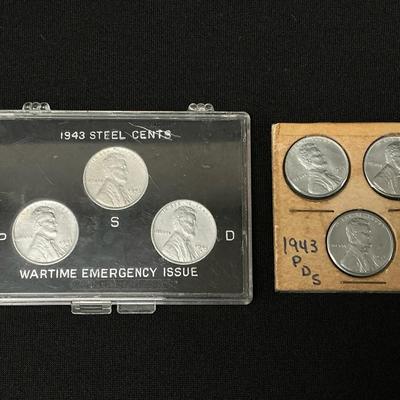1943 PDS Wartime Steel Cents 
