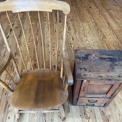 Nichols & Stone Rocker And Vintage Oak Ice Box