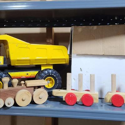 Tonka Truck And Wooden Trains