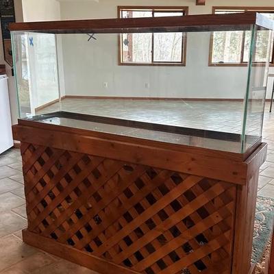 Glass Aquarium And Wooden Stand