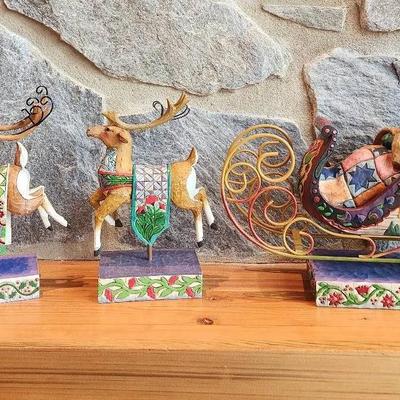 Jim Shore Sleigh And Reindeer 