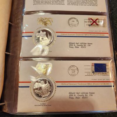 50 Solid Sterling Silver Proof Medals.  1976 Governor's Conference Bicentennial Complete Set.