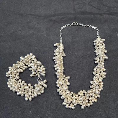 Sterling Silver Bracelet And Necklace 