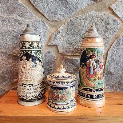 German Steins And Tobacco Jar