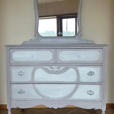 Vintage Dresser With Mirror