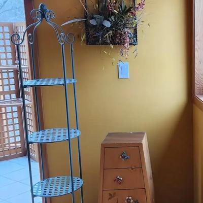 Plant Stand And Butterfly Cabinet 