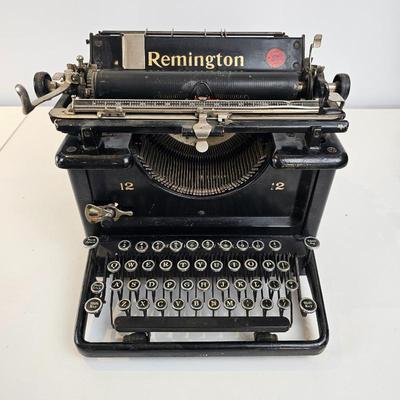 Lot #15 - Antique Remington No 12 Typewriter Early 1900s Black Cast Iron