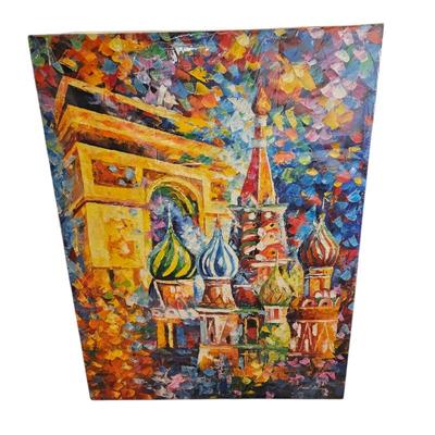 Lot #13 - Signed Leonid Afremov Painting "From Paris to Moscow" With Certificate of Authenticity.