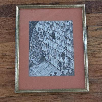 Moshe Hugo Ranon Jerusalem 1973 Print "They Returned" Judaica Matted and Framed
