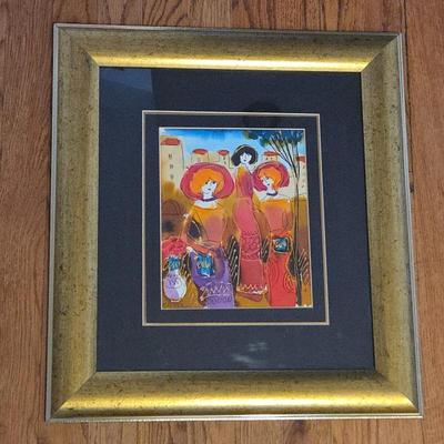Moshe Leider Signed Original Mixed Media Watercolor Painting on Paper, Framed and Matted