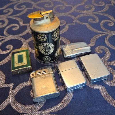 Vintage Lighter Lot Collectible Cigarette Lighters Mixed Styles Metal & Novelty