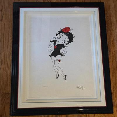 Betty Boop Limited Edition 182/300 Lithograph Signed Grim Framed Pop Art Cartoon Illustration