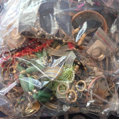 Half a Gallon Grab Bag of Costume & Natural Stone Jewelry