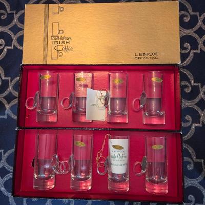 Lenox Crystal Hand Blown Irish Coffee Glasses Set of 8 Original Boxes