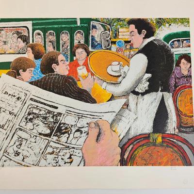Lot #75 - Israeli Artist David Azuz Limited Edition 37/200 Signed Lithograph Title Dome of Montparnasse