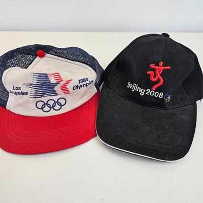 Lot #90 - Olympic Hats Lot – Los Angeles 1984 & Beijing 2008 Baseball Caps
