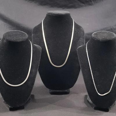 .925 Silver And Gold Tone Chain Necklaces