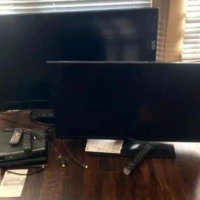 Pair of Samsung Flat-Screen TVs with Blu-Ray & DVD Players