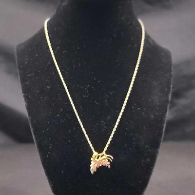 Rushmore Gold Company 12K And 10K Pendant On 14K Gold Plated Chain