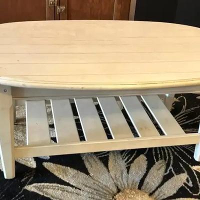 Eddie Bauer White Wood Coffee Table