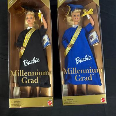 435: 2 1999 Millennium Grad Barbies New In Box