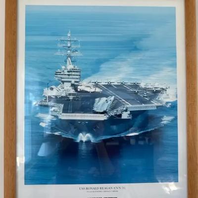 Lot 647:  USS Ronald Reagan (CVN-76) Framed Northrop Grumman Aircraft Carrier Print