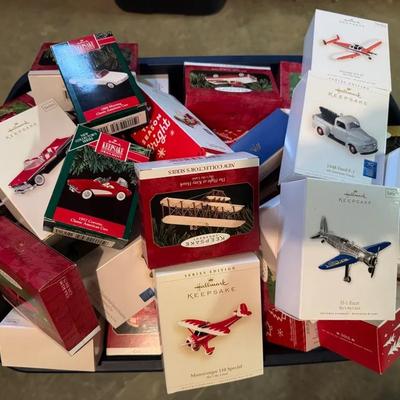 259: Vintage Hallmark Keepsake Ornaments ( Planes,Trains,Automobiles & Space)