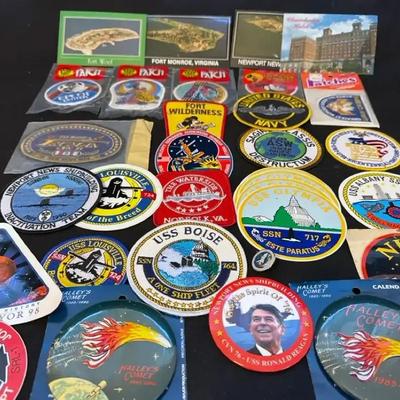 Lot 663:  Large Vintage Military & Commemorative Patch Lot – U.S. Navy Submarines, USS Ships, Halley