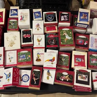 253: Vintage Hallmark Keepsake Ornaments (birds, Cars,Pac-Man, Brady Bunch)