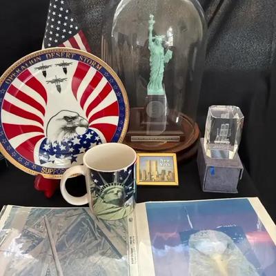 Lot 653:  Patriotic & 9/11 Remembrance Collectibles Lot – Statue of Liberty, Operation Desert Storm 