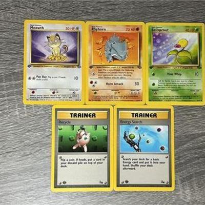  1st Edition Pokémon Card Lot (5 Cards) Vintage 1999 WOTC