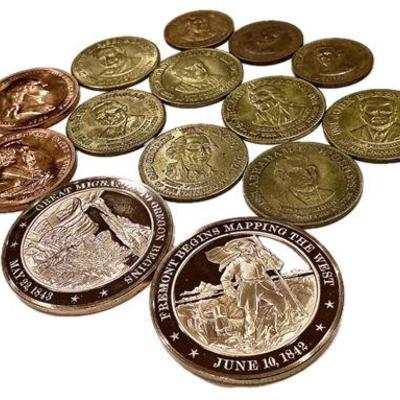 PRESIDENTIAL COLLECTOR COINS & COMMEMORATIVE COPPER ROUNDS