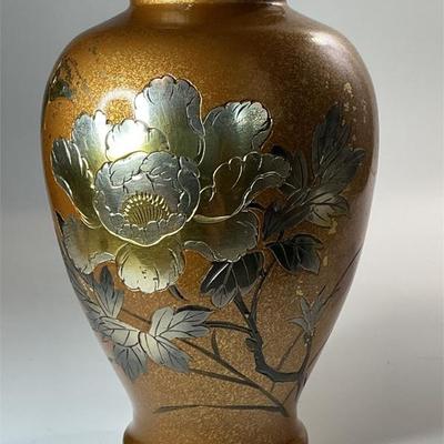 Sale Photo Thumbnail #4: 1890’s Signed Japanese Mixed-Metal Vase