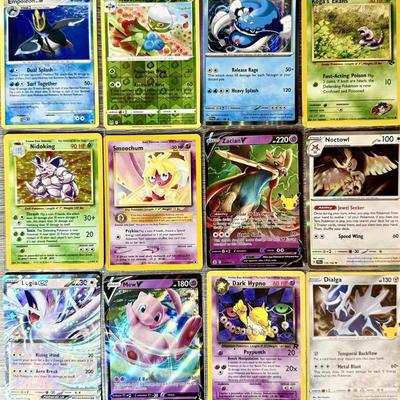 Sale Photo Thumbnail #2: 12 Pokémon Cards - MEW, LUGIA, NIDOKING, HYPNO, DIALGA, EKANS, SMOOCHUM ECT