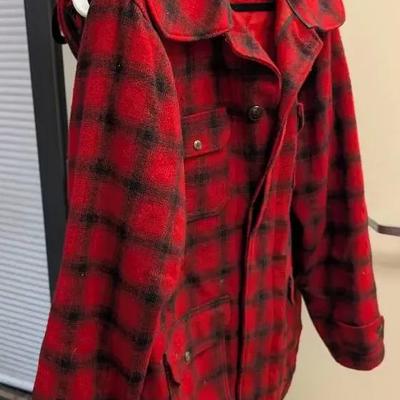 1940s-1950s Woolrich Red & Black Buffalo Plaid Wool Ensemble