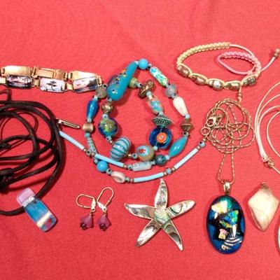 Dichroic Glass, Art Glass Beads, Sterling Jewelry 