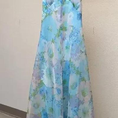  1960's/1970's Floral Halter Maxi Dress