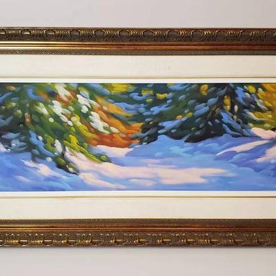 Michal LeRoux Original Oil On Canvas Landscape Painting, Framed
