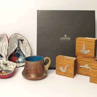 MCM Dansk Jens Quistgaard Teak Matchbox Holders with Box & More MCM Tableware  