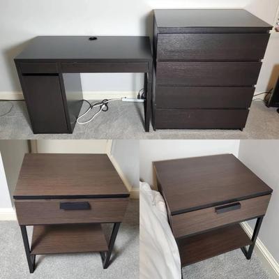 Ikea Bedroom Suite - Dresser, Desk & Nightstand Pair