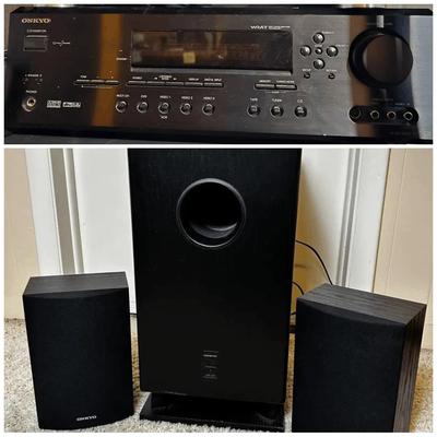 Onkyo HT-R520 Home Audio Receiver with SKW-520 Subwoofer With 2 SKM-520s Surround Speakers 