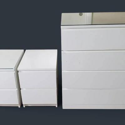 Ikea White Dresser And Two Drawer Nightstand Pair