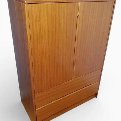 Danish Modern Style Teak Finish Armoire