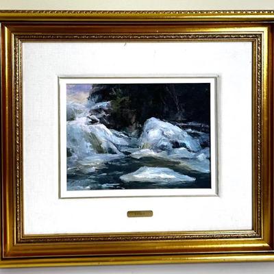 Leonard Parent Basque Original Riverside Painting: Framed