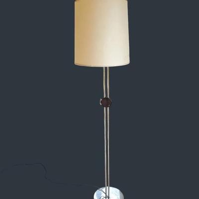 Mid-Century Modern Chrome Floor Lamp, Adjustable 60" to 78"