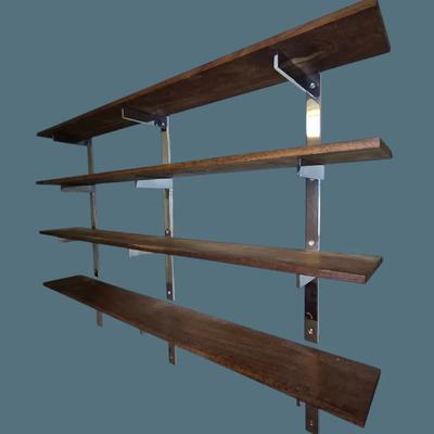 Mid-Century Wall Mount Shelves (4) (77x9) With 12 Wall Brackets 