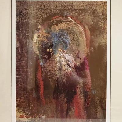 Sharon Beeler Pencil Signed & Numbered Abstract Lithograph Print, Framed