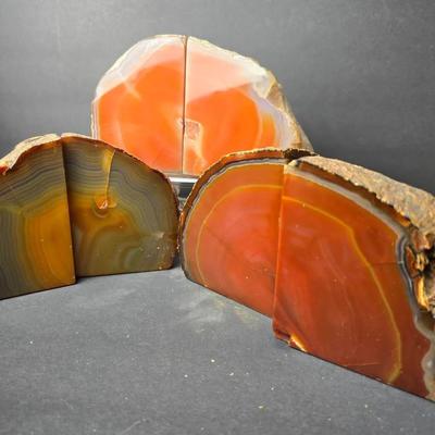 Polished Agate Geode Bookends (3) - 4" High - Lot 2