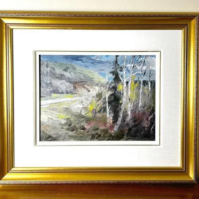 Leonard Parent Basque Original Landscape Painting: Framed 